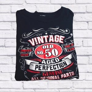 Vintage aged graphic t-shirt.
